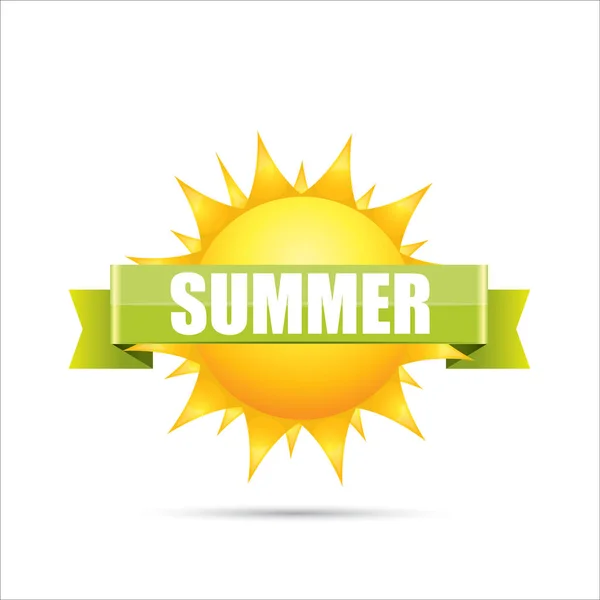 Vector zomer etiket. zomer pictogram met zon. — Stockvector