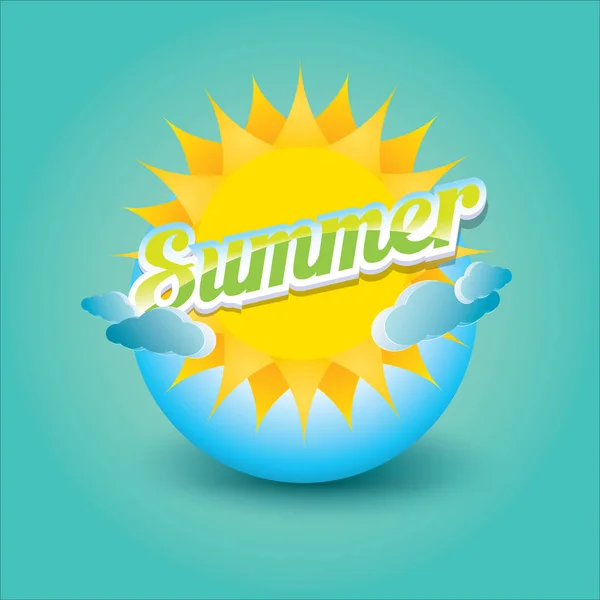 Vetor rótulo de verão. ícone de verão com sol . —  Vetores de Stock
