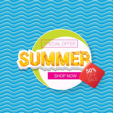 vektör yaz satış parlak etiket tasarım şablonu .