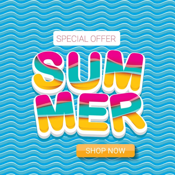 Vector summer sale bright label design template . — Stock Vector