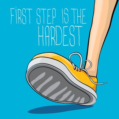 motivasyon alıntı ile vektör hipster spor ayakkabı