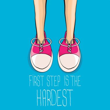 motivasyon alıntı ile vektör hipster spor ayakkabı