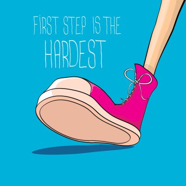 motivasyon alıntı ile vektör hipster spor ayakkabı