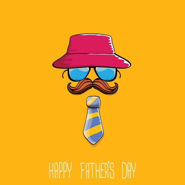 Happy fathers day vector cartoon greeting card — Stock Vector