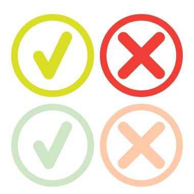 satırı yeşil onay işareti veya onay kutusunu Icons set