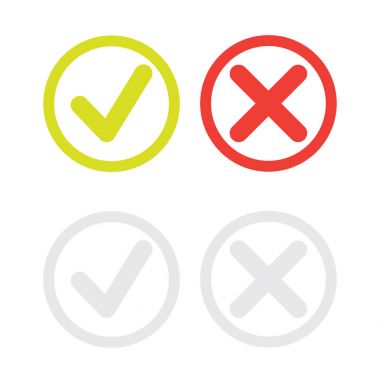 satırı yeşil onay işareti veya onay kutusunu Icons set