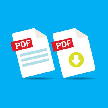 vektör düz Pdf dosya simgesi ve pdf download simgesi