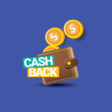 sikke ve m-cüzdan ile vektör nakit geri simgesi