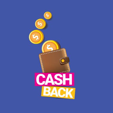 sikke ve m-cüzdan ile vektör nakit geri simgesi