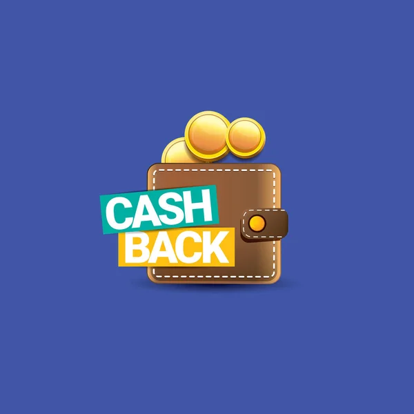 Vector cash back icon with coins and wallet — Stock Vector