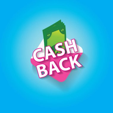 vektör nakit geri simgesi üzerinde mavi arka plan izole.