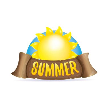vektör yaz etiket turuncu güneş ile