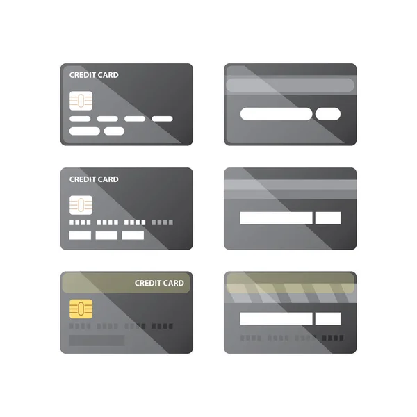 Vektorové ikony kreditní karty nastavit izolovanou — Stockový vektor