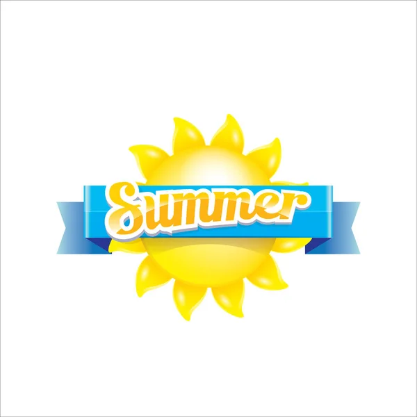 Vector zomer etiket. zomer pictogram met zon. — Stockvector