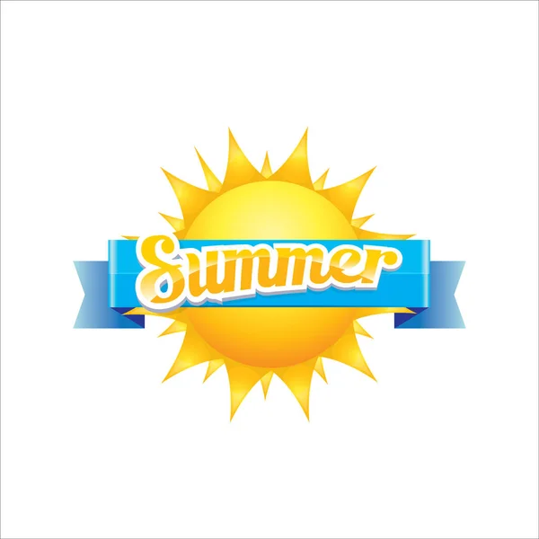 Etiqueta de verano vector. icono de verano con sol . — Archivo Imágenes Vectoriales
