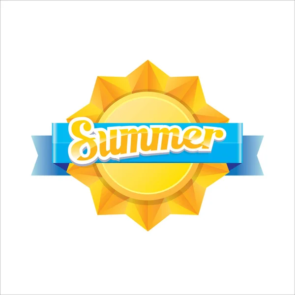 Étiquette d'été vectorielle. icône d'été avec soleil . — Image vectorielle