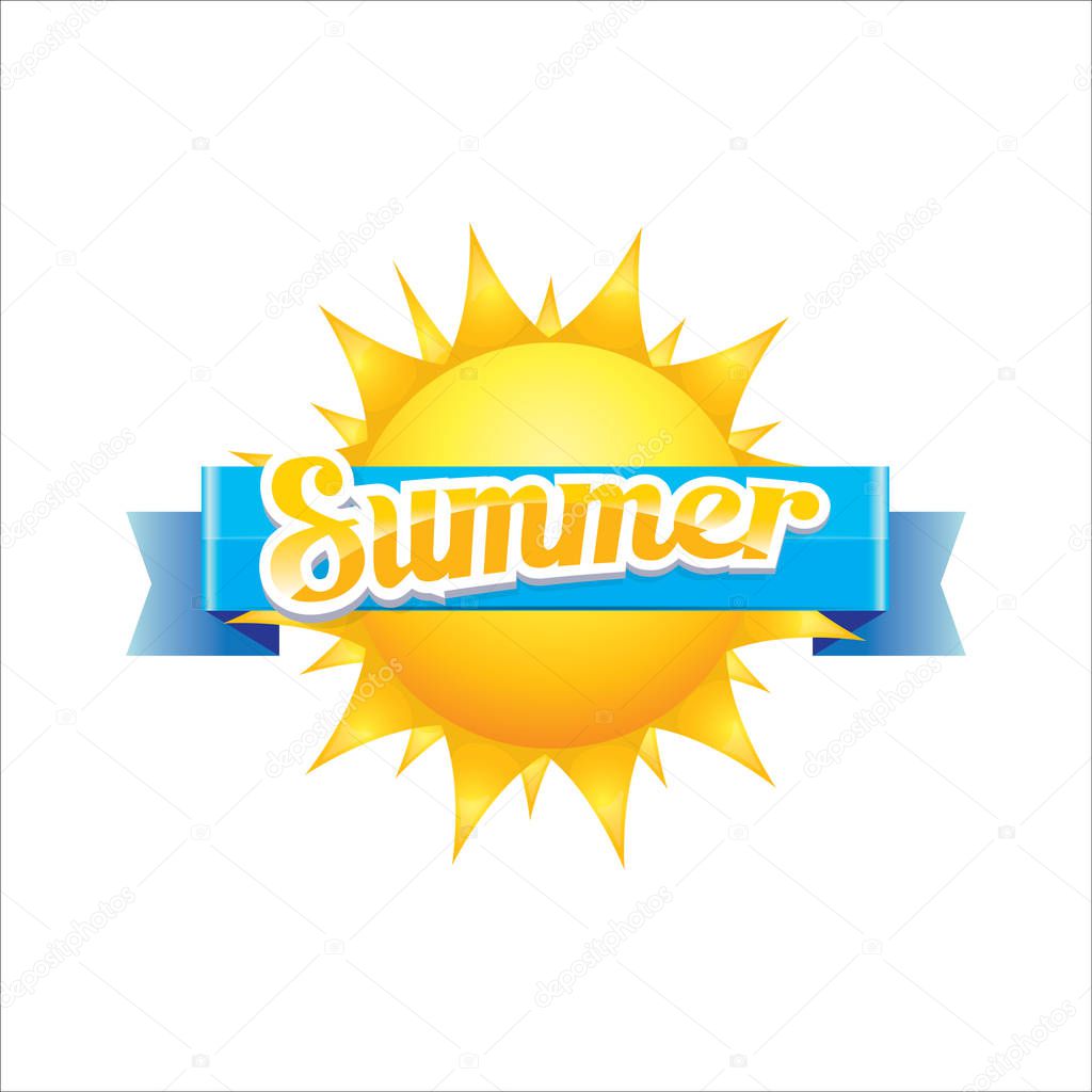 vector summer label. summer icon with sun.