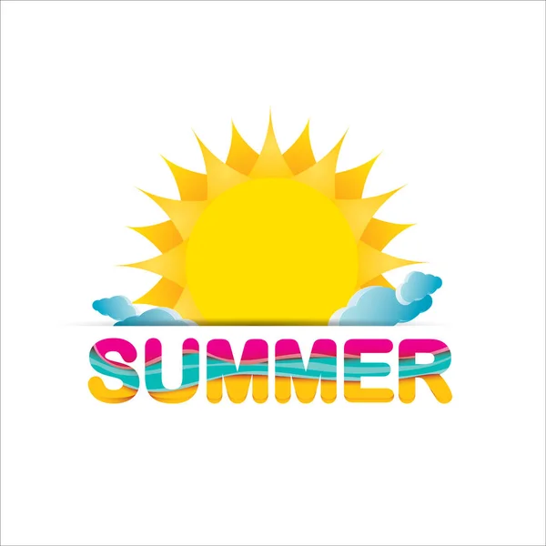 Etiqueta de verano vector. icono de verano con sol . — Vector de stock