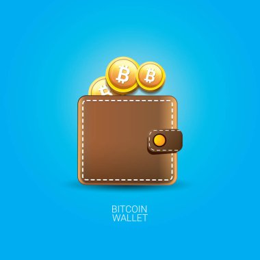 paralar ile vektör bitcoin cüzdan simgesi