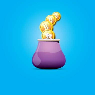 paralar ile vektör bitcoin cüzdan simgesi