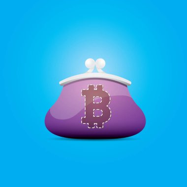 paralar ile vektör bitcoin cüzdan simgesi