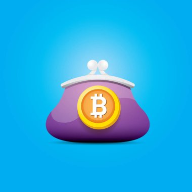 paralar ile vektör bitcoin cüzdan simgesi