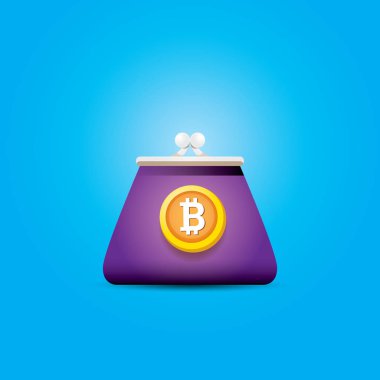 paralar ile vektör bitcoin cüzdan simgesi