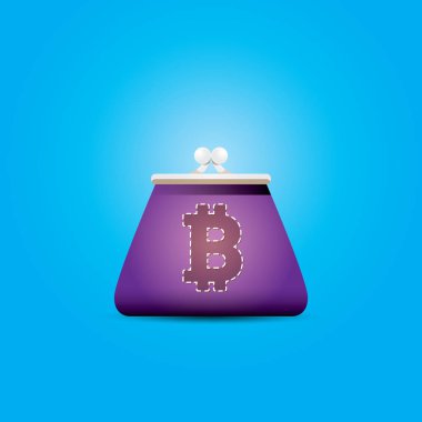 paralar ile vektör bitcoin cüzdan simgesi