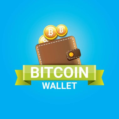 paralar ile vektör bitcoin cüzdan simgesi