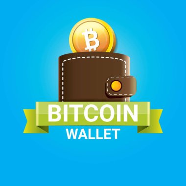 paralar ile vektör bitcoin cüzdan simgesi