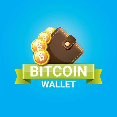 paralar ile vektör bitcoin cüzdan simgesi