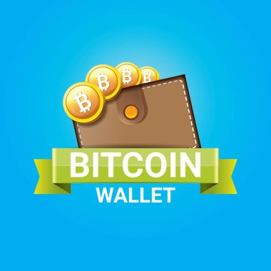 paralar ile vektör bitcoin cüzdan simgesi