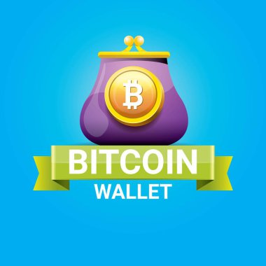 paralar ile vektör bitcoin cüzdan simgesi