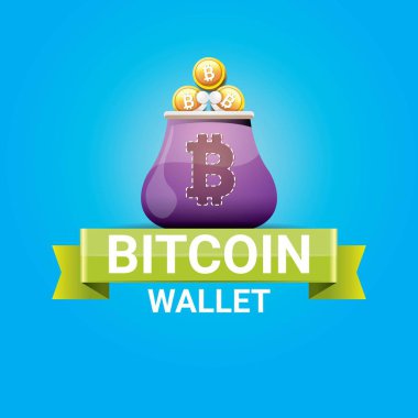 paralar ile vektör bitcoin cüzdan simgesi