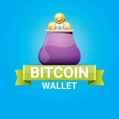 paralar ile vektör bitcoin cüzdan simgesi