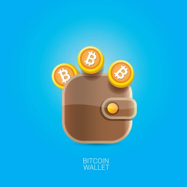 paralar ile vektör bitcoin cüzdan simgesi