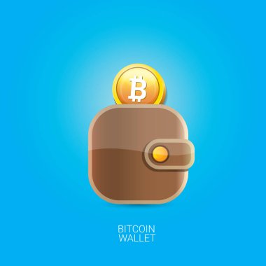 paralar ile vektör bitcoin cüzdan simgesi