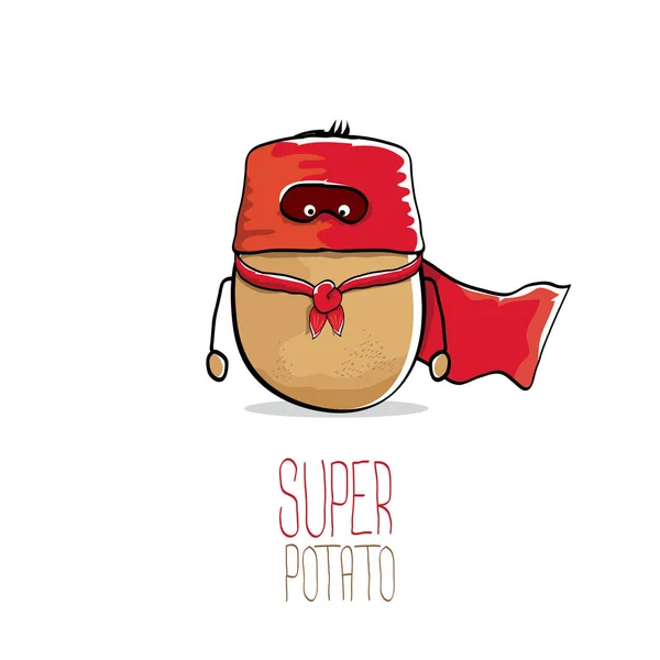 Vector divertido dibujos animados lindo marrón super papa — Archivo Imágenes Vectoriales