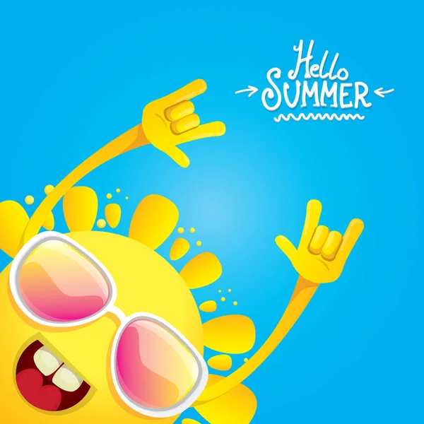 Γειά σου καλοκαίρι rock n ' roll αφίσα. καλοκαιρινό πάρτυ — Διανυσματικό Αρχείο