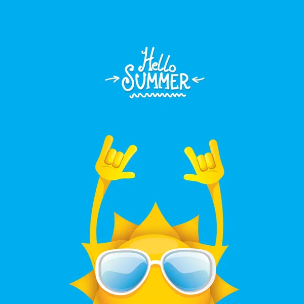 Hola cartel de rock and roll de verano. fiesta de verano — Vector de stock