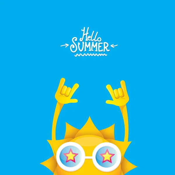 Hola cartel de rock and roll de verano. fiesta de verano — Vector de stock