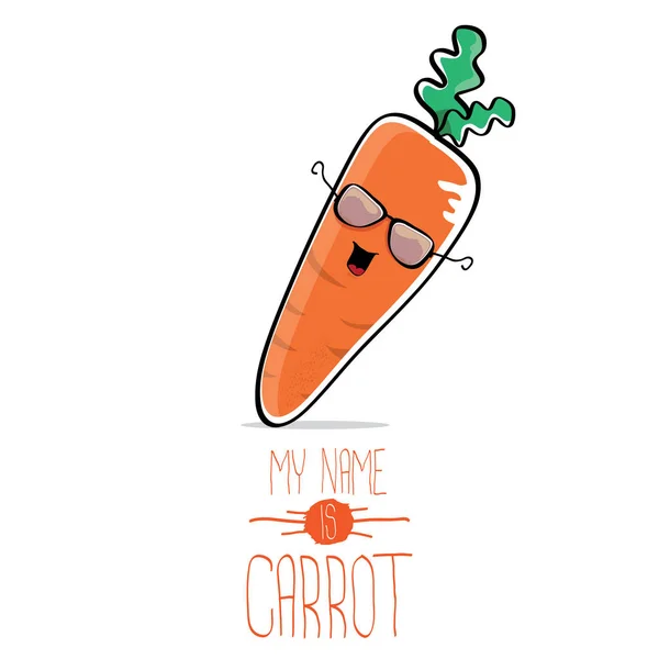 Vektor kartun lucu oranye wortel terisolasi - Stok Vektor