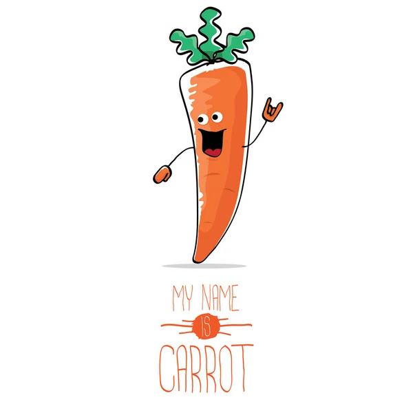 Vetor engraçado desenho animado laranja cenoura isolada — Vetor de Stock