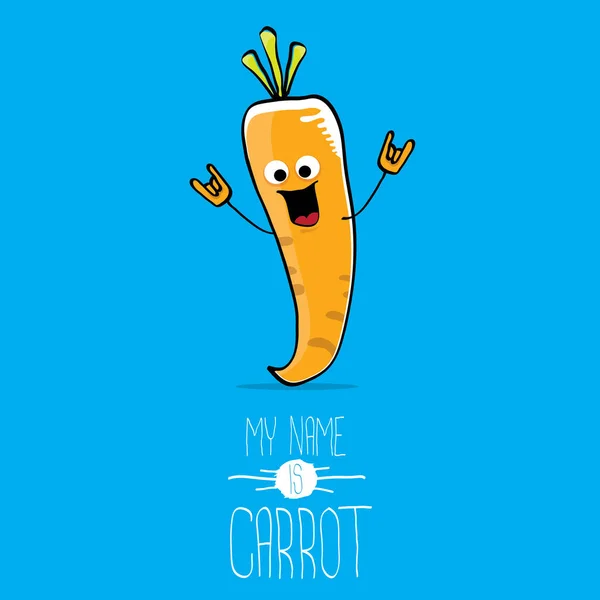 Vetor engraçado desenho animado laranja personagem de cenoura — Vetor de Stock