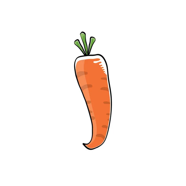 Desenho animado vetor bonito cenoura laranja — Vetor de Stock