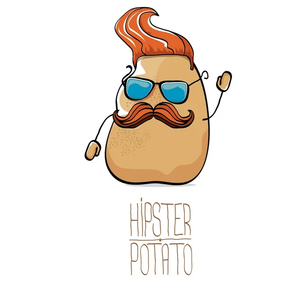 Vector divertido dibujos animados lindo marrón hipster papa — Archivo Imágenes Vectoriales