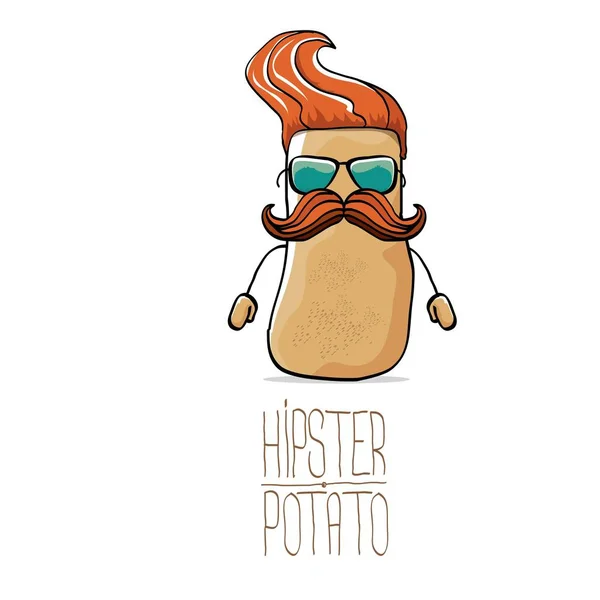 Vector divertido dibujos animados lindo marrón hipster papa — Archivo Imágenes Vectoriales