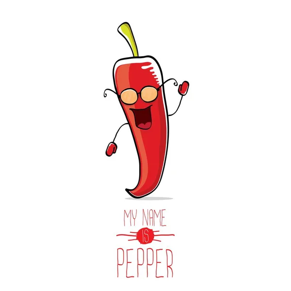 Vecteur drôle dessin animé poivron rouge personnage isolé — Image vectorielle