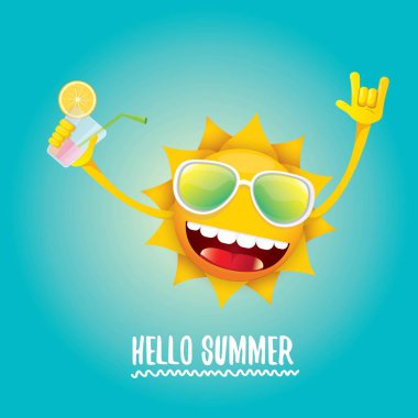 merhaba yaz rock n roll vektör etiket veya logo.