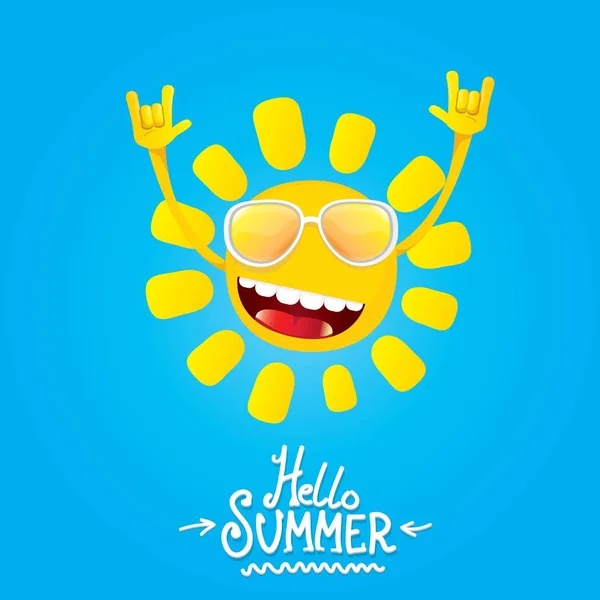 Hello summer rock n roll poster. summer party — Stock Vector